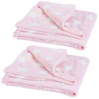 Fleece dekens/plaids - 2x - roze - 130 x 160 cm