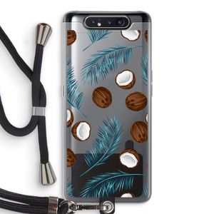 Kokosnoot roze: Samsung Galaxy A80 Transparant Hoesje met koord