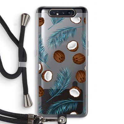 Kokosnoot roze: Samsung Galaxy A80 Transparant Hoesje met koord