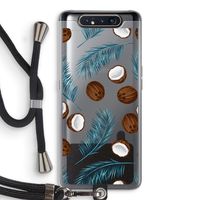 Kokosnoot roze: Samsung Galaxy A80 Transparant Hoesje met koord