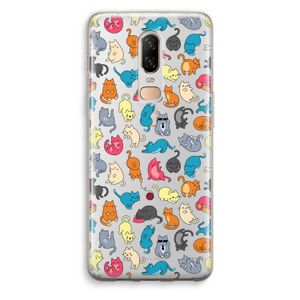 Kleurrijke katten: OnePlus 6 Transparant Hoesje