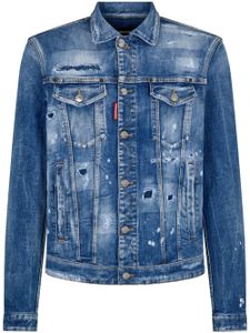 DSQUARED2 distressed denim jacket - Bleu