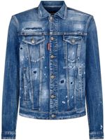 DSQUARED2 veste en jean à effet usé - Bleu