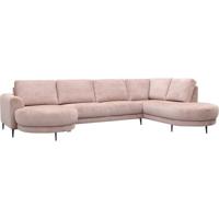 Bank Soof longchair rond arm links + 2,5 zits zonder arm + hoekziteiland rond rechts