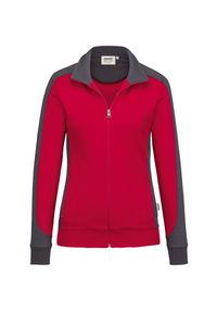 Hakro 277 Women's sweat jacket Contrast MIKRALINAR® - Red/Anthracite - L