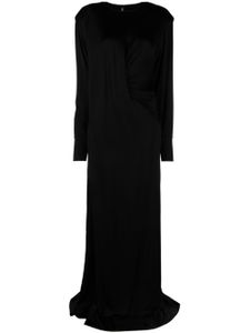 Stella McCartney robe fendue en satin à coupe longue - Noir