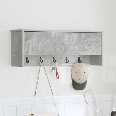 Wandgemonteerde kapstok Betongrijs 80 x 20 x 30 cm Bewerkt hout