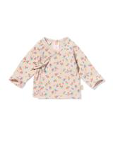 HEMA Newborn overslag T-shirt rib bloemen zand (zand)