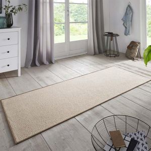 Laagpolig Vloerkleede Loper Bouclé - 67x200cm - Beige Modern Vloerkleed - 123vloerkleed.nl is de online webshop voor vloerkleden en woonaccessoires.