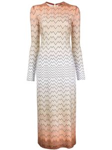 Missoni robe mi-longue à motif zigzag - Marron