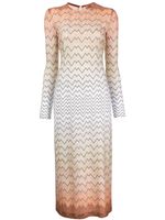Missoni robe mi-longue à motif zigzag - Marron