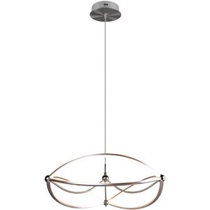 LED Hanglamp - Trion Charis - 42W - Warm Wit 3000K - Dimbaar - Rond - Mat Nikkel - Aluminium