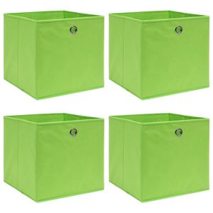 VidaXL Opbergboxen 4 st 32x32x32 cm stof groen