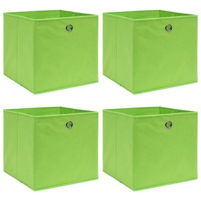 VidaXL Opbergboxen 4 st 32x32x32 cm stof groen