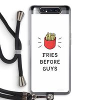 Fries before guys: Samsung Galaxy A80 Transparant Hoesje met koord