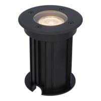 Maisy LED Grondspot Rond - Dimbaar - GU10 - 2700K warm wit - 4 Watt 345 lumen - Rond - Ø12cm - Tuinspot - Oprit - Zwart - IP67 waterdicht