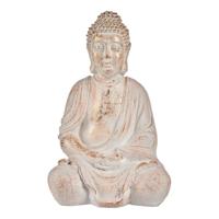Decoratief tuinfiguur Ibergarden Wit Gouden Polyresin 24,5 x 50 x 31,8 cm Boeddha