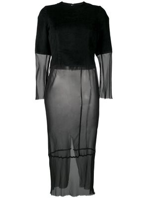 Comme Des Garçons Pre-Owned robe à détail transparent - Noir