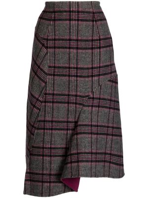 JNBY robe asymétrique en maille à carreaux - Multicolore