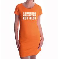 Kut feest fun tekst jurkje oranje dames