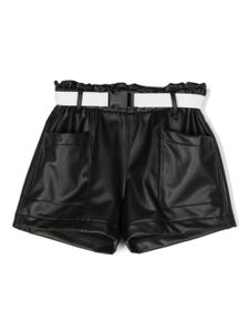 Andorine short ceinturé en cuir artificiel - Noir