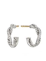 David Yurman boucles d'oreilles Petite Infinity en argent sterling serties de diamants - thumbnail