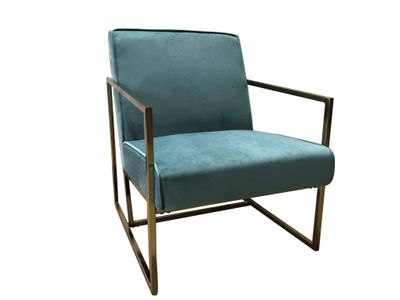 Fauteuil Milano Petrol + Goud frame Fauteuil Milano Petrol + Goud frame