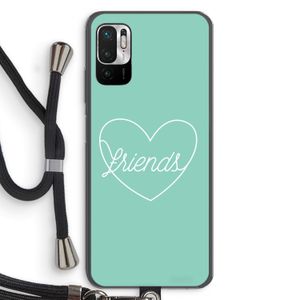 Friends heart pastel: Xiaomi Redmi Note 10 5G Transparant Hoesje met koord