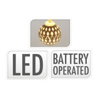 Lichtsnoer met Metalen Ballen,100cm - Wit - thumbnail