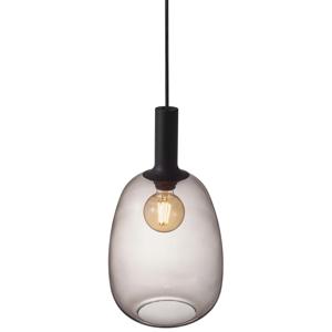 Hanglamp smokeglas 'Alton 23' Nordlux zwart smoke glas E27 fitting 230mm