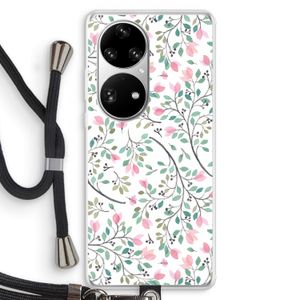 Sierlijke bloemen: Huawei P50 Pro Transparant Hoesje met koord