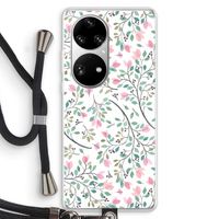 Sierlijke bloemen: Huawei P50 Pro Transparant Hoesje met koord