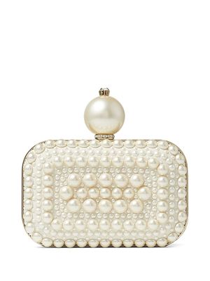 Jimmy Choo micro pochette Cloud à ornements de perles - Blanc