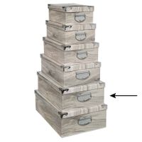 5Five Opbergdoos/box - Houtprint licht - L44 x B31 x H15 cm - Stevig karton - Treebox   -