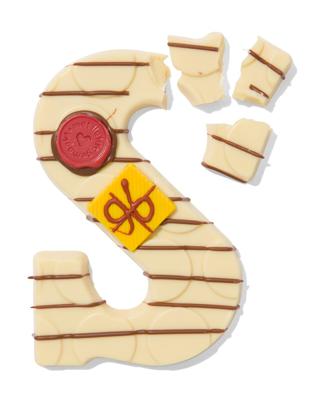 051 Handgedecoreerde Chocoladeletter Wit S 180g