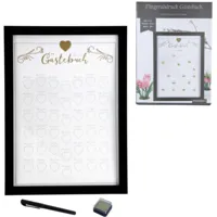 Gastenboek vingerafdruk met glitters en stift 45 cm | 6 stuks