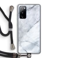 Witte marmer: Samsung Galaxy S20 FE / S20 FE 5G Transparant Hoesje met koord