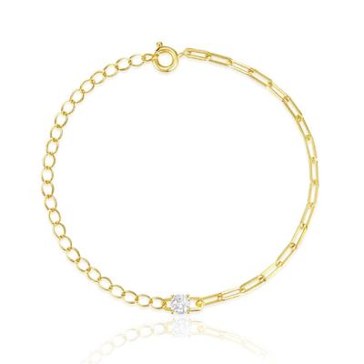 Stijlvolle Elenza Vergulde Armband met Zirkonia - Tijdloze Elegantie voor Dames