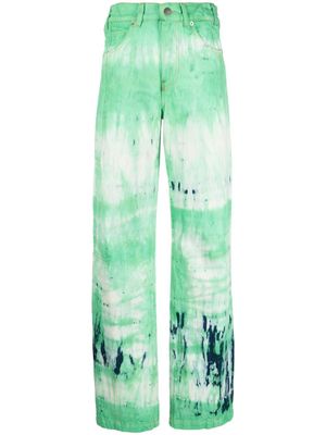 DARKPARK jean ample à imprimé tie dye - Vert