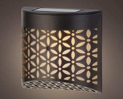 Solar wandlamp l5b11h11 cm zwart 2st - Lumineo