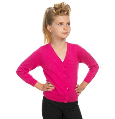 Plain Kids Cardigan Pink-9 - 10 Jaar