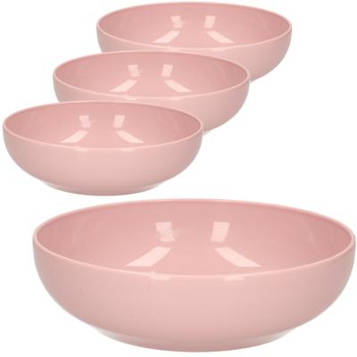 Plasticforte Kommetjes/schaaltjes - 8x - dessert/ontbijt - kunststof - D20 x 6 cm - oudroze Plasticforte Kommetjes/schaaltjes - 8x - dessert/ontbijt - kunststof - D20 x 6 cm - oudroze