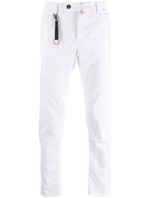 Incotex Ribfluwelen broek - Wit