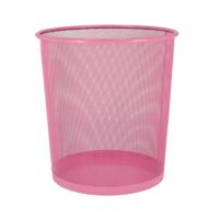 Kantoor prullenbak/papiermand 9 liter roze