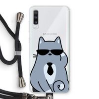 Cool cat: Samsung Galaxy A70 Transparant Hoesje met koord