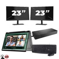 Dell Latitude 5290 2-in-1 (Zonder Toetsenbord) - Intel Core i5-8e Generatie - 12 inch - Touch - 8GB RAM - 256GB SSD - Windows 11 Home + 2x 23 inch Monitor