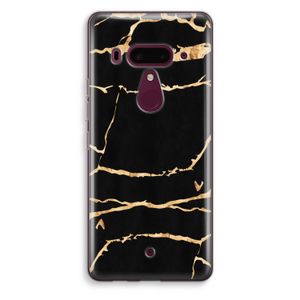 Gouden marmer: HTC U12+ Transparant Hoesje