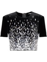 Balmain blouse crop à sequins - Noir - thumbnail