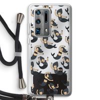 Zeemeermin: Huawei P40 Pro Plus Transparant Hoesje met koord