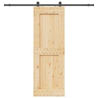 Schuifdeur met beslag 80x210 cm massief grenenhout